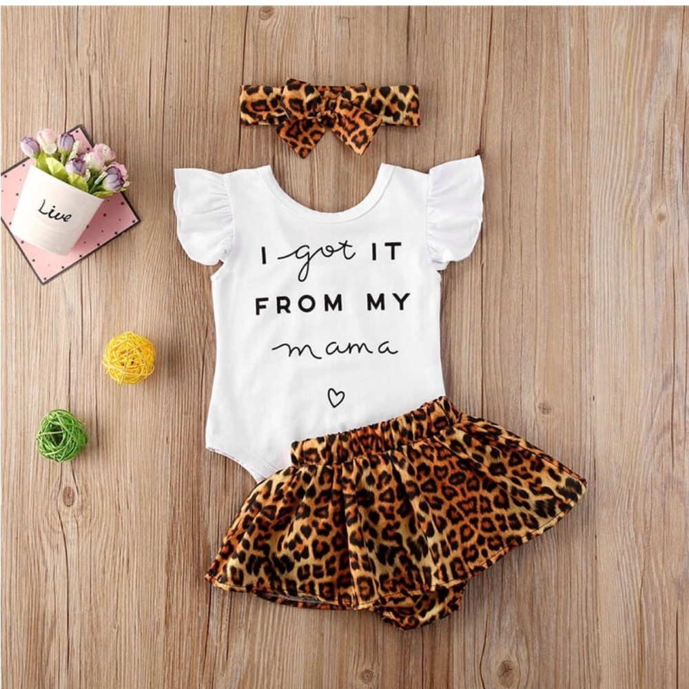 BNWT girls leopard 3 piece set